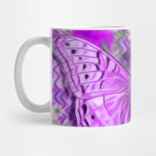 Ultra-violet butterfly and abstract background Mug